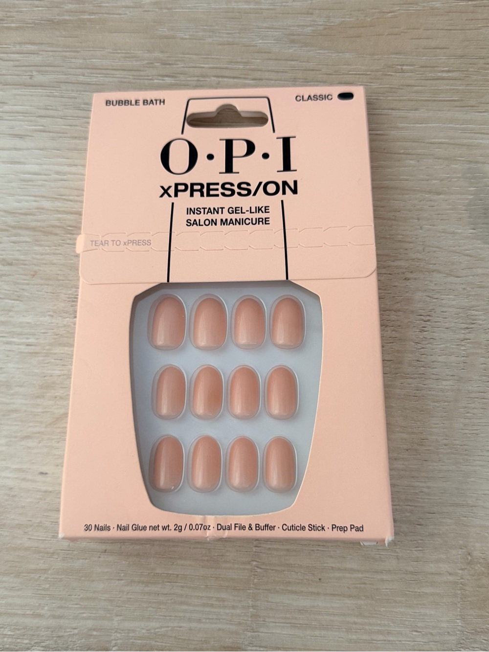 OPI Bubble Bath Peach Nude Press-On Nails